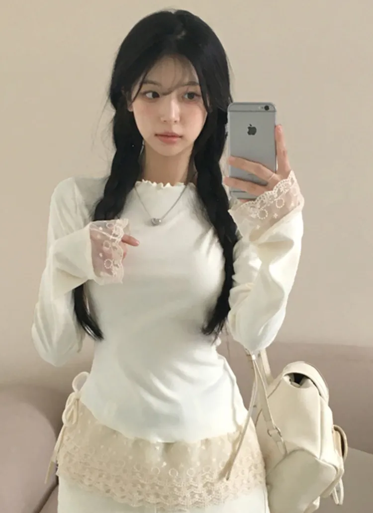 メロウネックアシメフリルヘムTシャツ | creamsugar | 詳細画像2